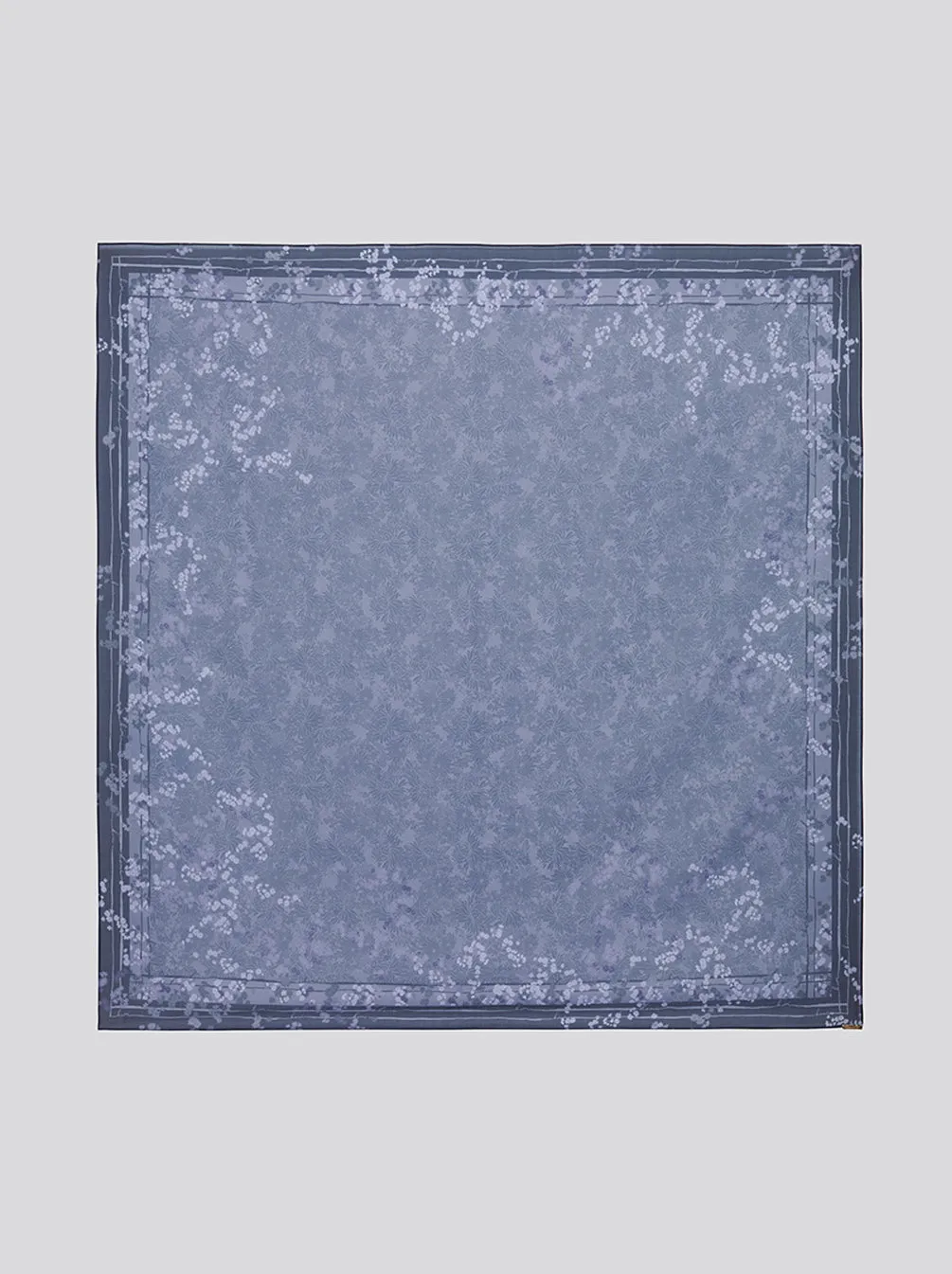 HARUNA LEAVES SIGNATURE SCARF CHARCOAL BLUE