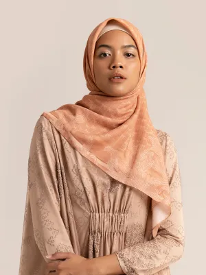 MONOGRAM SCARF CORAL BLUSH