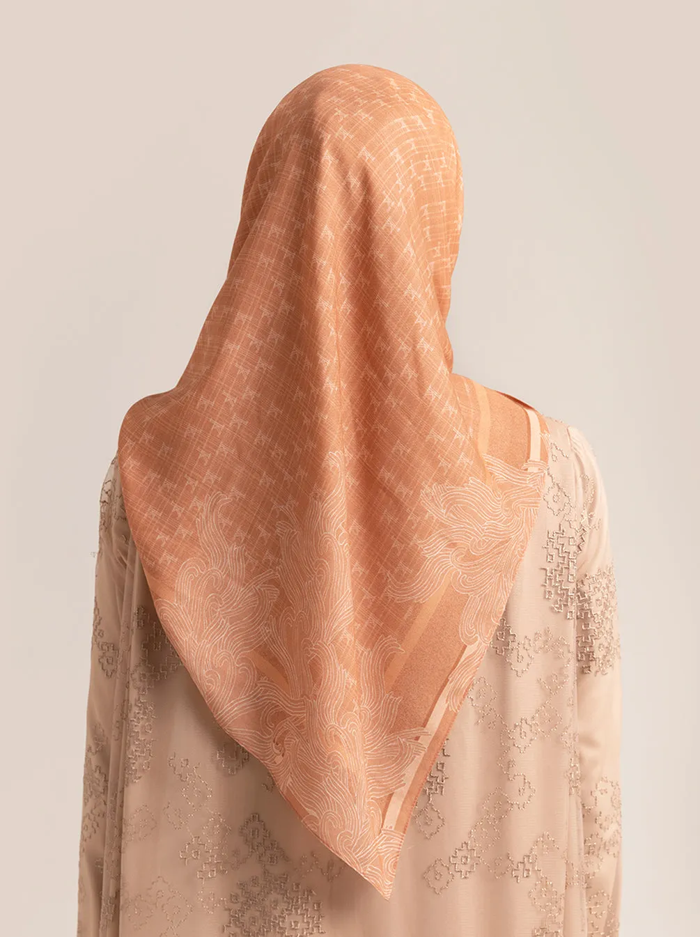 MONOGRAM SCARF CORAL BLUSH