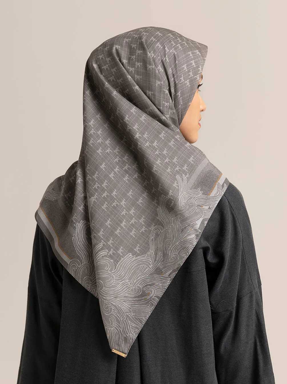 MONOGRAM SCARF GRANITE