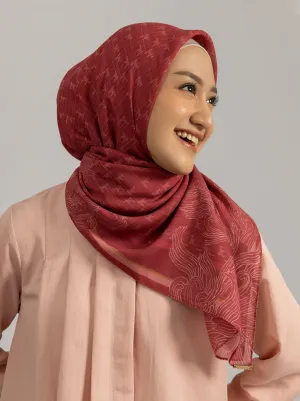 MONOGRAM SCARF RASPBERRY