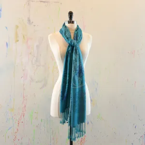 Walter Knabe Hand Printed Pashmina Scarf Ancient Icons